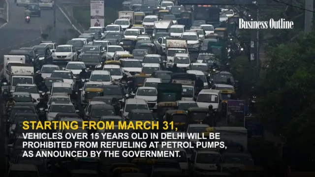 Starting from March 31 vehicles over 15 years old in Delhi will be prohibited from refueling at petrol pumps as announced by the government